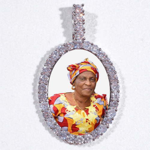 Large 3D Oval Custom Picture Pendant