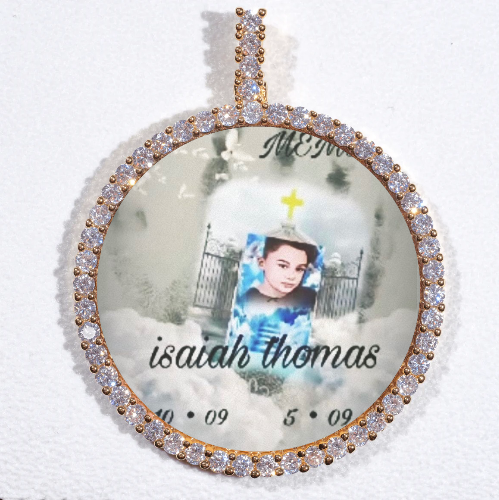 LARGE 3D CIRCLE CUSTOM PICTURE PENDANT