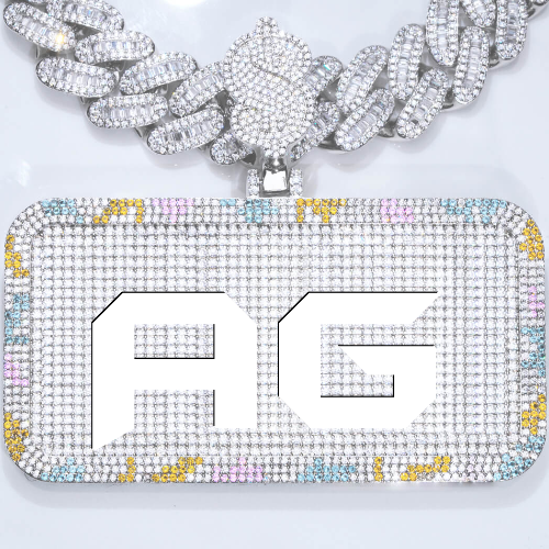 CUSTOM LETTER NECKLACE 3D COLORFUL SQUARE