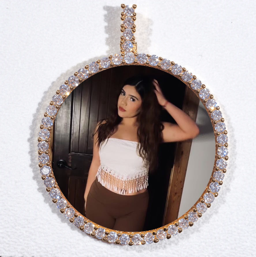 LARGE 3D CIRCLE CUSTOM PICTURE PENDANT