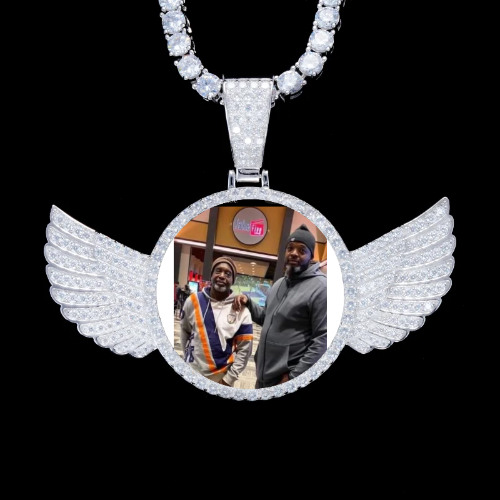 925S & VVS Moissanite 3D Wing Custom Picture Pendant