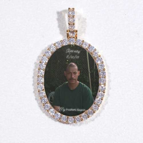 3D Oval Custom Picture Pendant