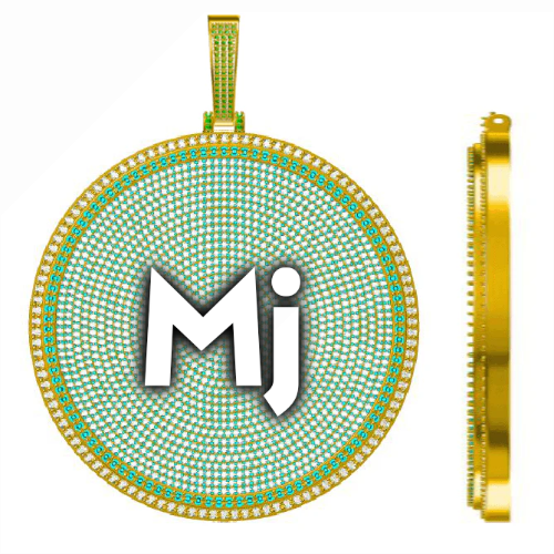 CUSTOM LETTER NECKLACE 3D BIG DISC
