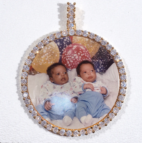 LARGE 3D CIRCLE CUSTOM PICTURE PENDANT