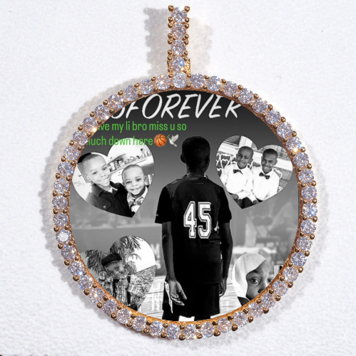 LARGE 3D CIRCLE CUSTOM PICTURE PENDANT