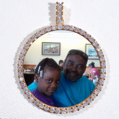 LARGE 3D CIRCLE CUSTOM PICTURE PENDANT