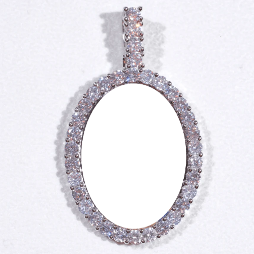 Large 3D Oval Custom Picture Pendant