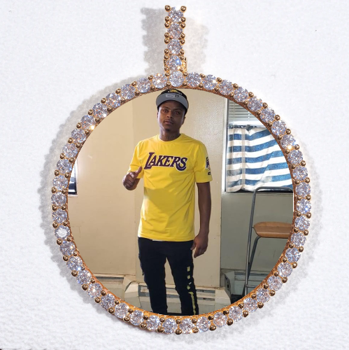 LARGE 3D CIRCLE CUSTOM PICTURE PENDANT