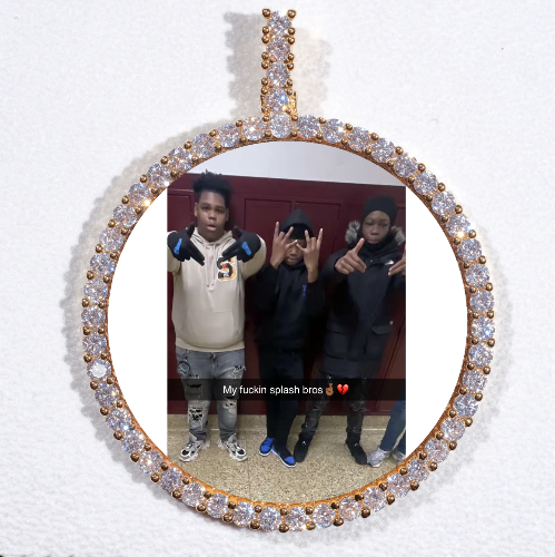 LARGE 3D CIRCLE CUSTOM PICTURE PENDANT