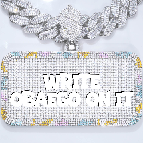 CUSTOM LETTER NECKLACE 3D COLORFUL SQUARE