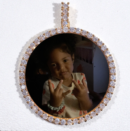 LARGE 3D CIRCLE CUSTOM PICTURE PENDANT