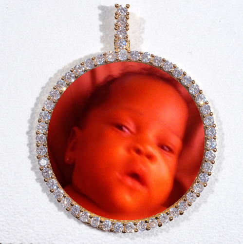 LARGE 3D CIRCLE CUSTOM PICTURE PENDANT