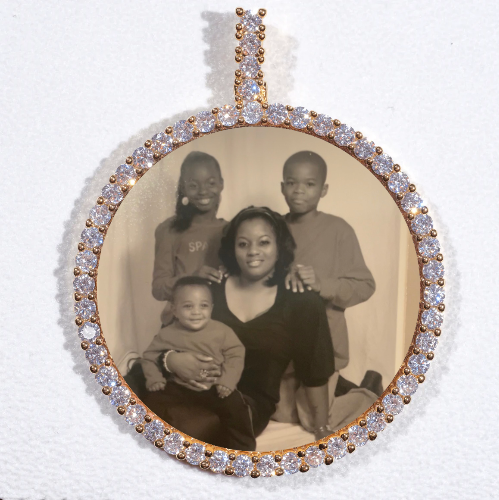 LARGE 3D CIRCLE CUSTOM PICTURE PENDANT