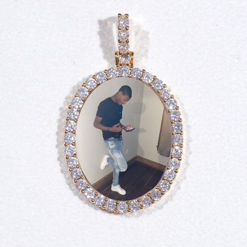 3D Oval Custom Picture Pendant