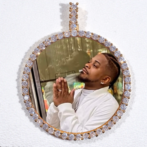 LARGE 3D CIRCLE CUSTOM PICTURE PENDANT