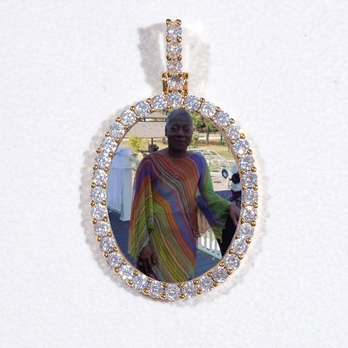 3D Oval Custom Picture Pendant