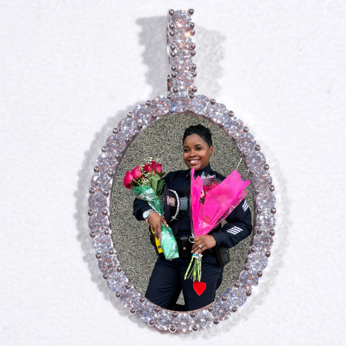 Large 3D Oval Custom Picture Pendant