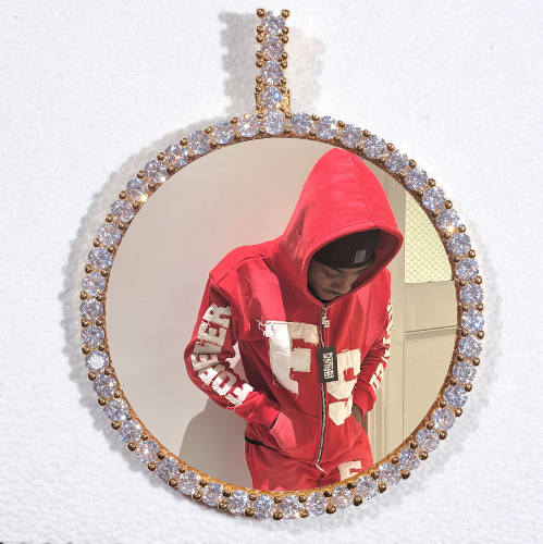 LARGE 3D CIRCLE CUSTOM PICTURE PENDANT