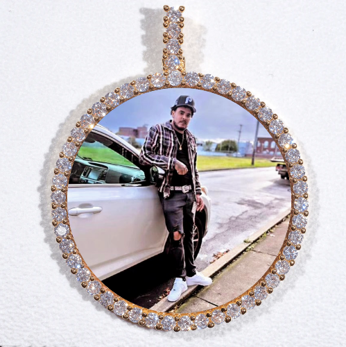 LARGE 3D CIRCLE CUSTOM PICTURE PENDANT