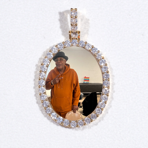 3D Oval Custom Picture Pendant