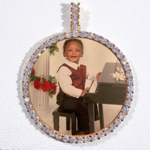 LARGE 3D CIRCLE CUSTOM PICTURE PENDANT