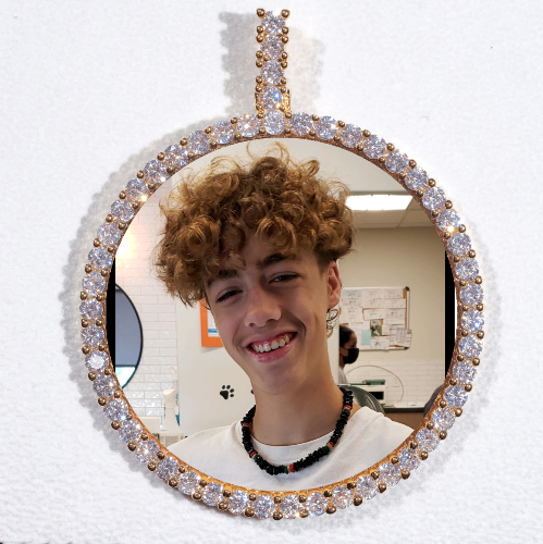 LARGE 3D CIRCLE CUSTOM PICTURE PENDANT