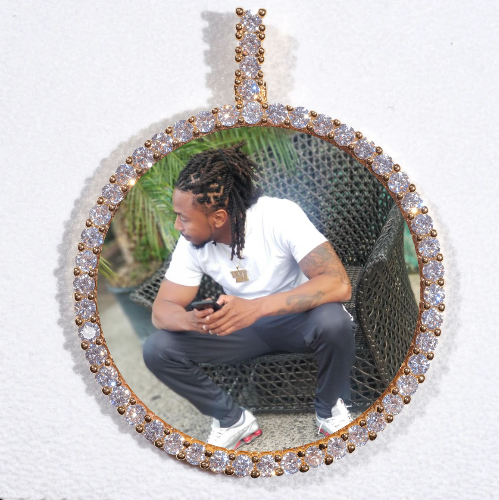 LARGE 3D CIRCLE CUSTOM PICTURE PENDANT