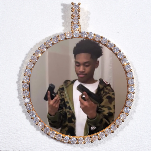 LARGE 3D CIRCLE CUSTOM PICTURE PENDANT