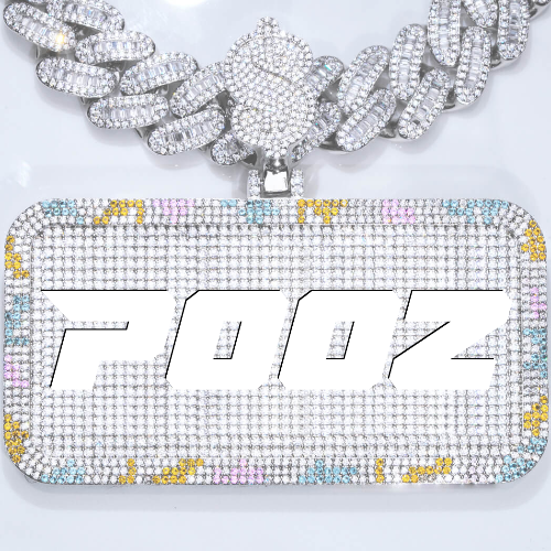 CUSTOM LETTER NECKLACE 3D COLORFUL SQUARE