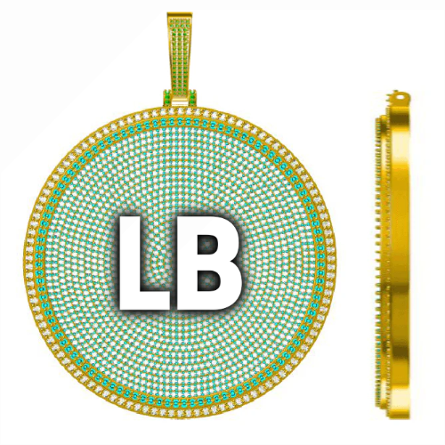 CUSTOM LETTER NECKLACE 3D BIG DISC