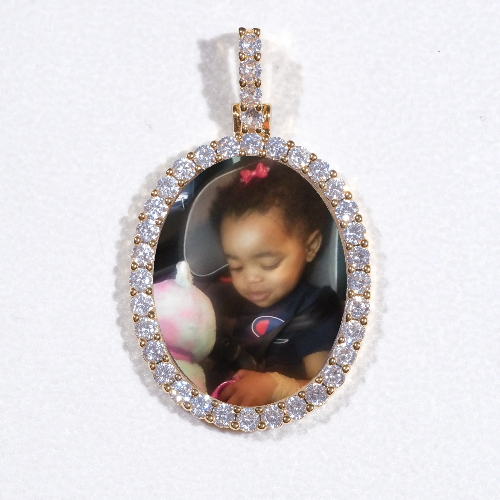 3D Oval Custom Picture Pendant