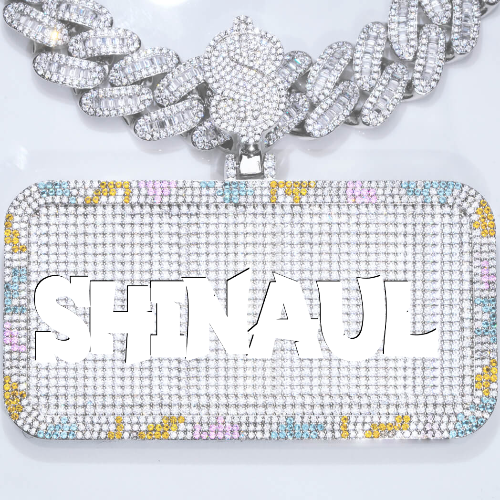 CUSTOM LETTER NECKLACE 3D COLORFUL SQUARE