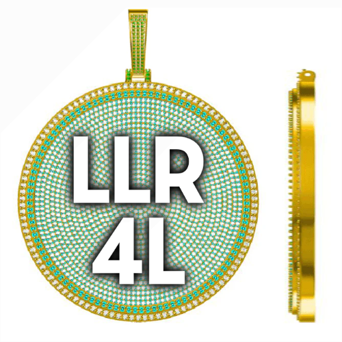 CUSTOM LETTER NECKLACE 3D BIG DISC