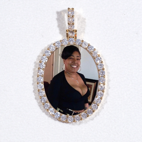 3D Oval Custom Picture Pendant