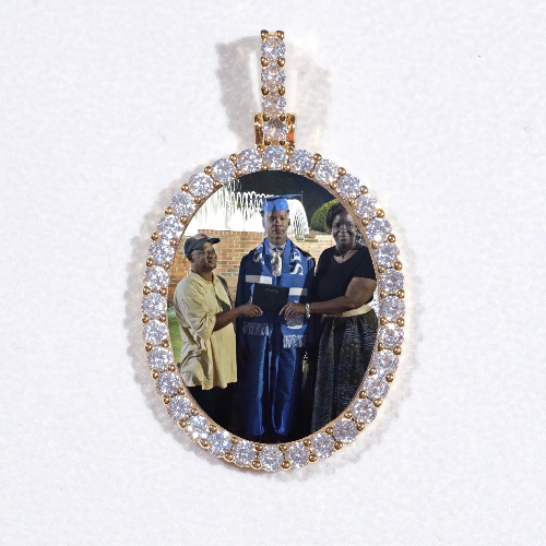 3D Oval Custom Picture Pendant
