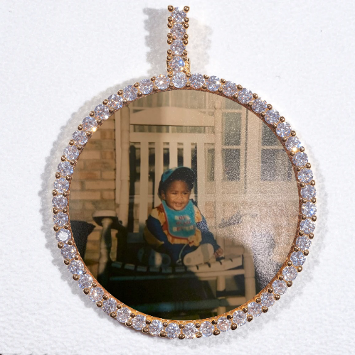 LARGE 3D CIRCLE CUSTOM PICTURE PENDANT
