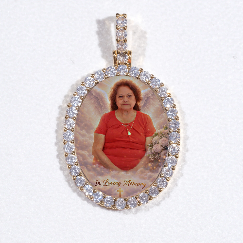 3D Oval Custom Picture Pendant