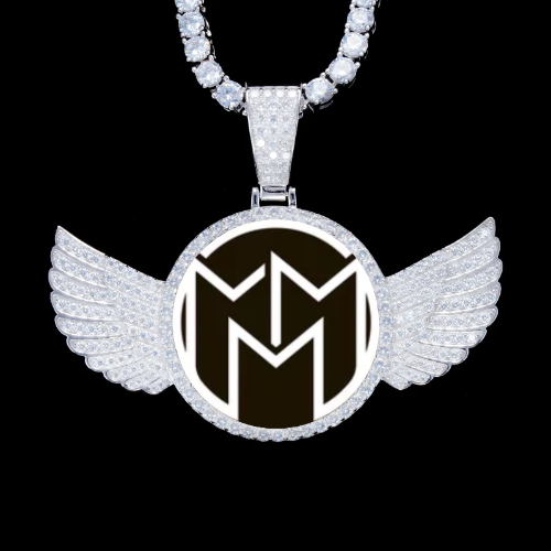 925S & VVS Moissanite 3D Wing Custom Picture Pendant