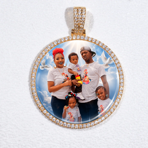 MEDIUM 3D CIRCLE CUSTOM PICTURE PENDANT