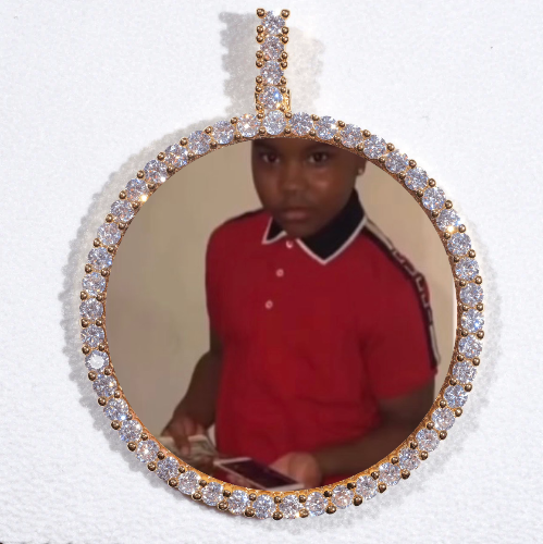 LARGE 3D CIRCLE CUSTOM PICTURE PENDANT
