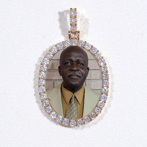 3D Oval Custom Picture Pendant