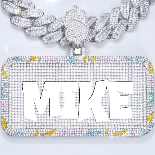CUSTOM LETTER NECKLACE 3D COLORFUL SQUARE