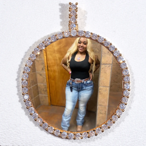 LARGE 3D CIRCLE CUSTOM PICTURE PENDANT
