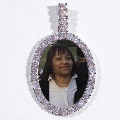Large 3D Oval Custom Picture Pendant