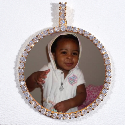 LARGE 3D CIRCLE CUSTOM PICTURE PENDANT