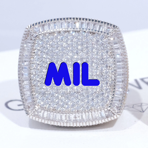 CUSTOM LETTER 3D ICED RING