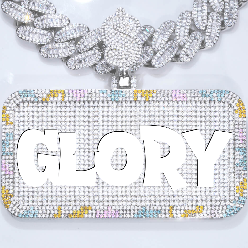 CUSTOM LETTER NECKLACE 3D COLORFUL SQUARE