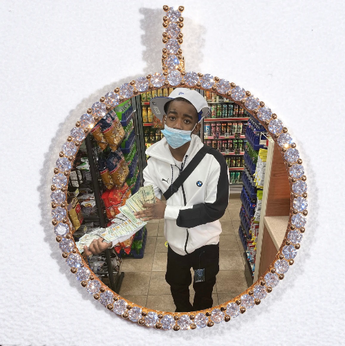 LARGE 3D CIRCLE CUSTOM PICTURE PENDANT