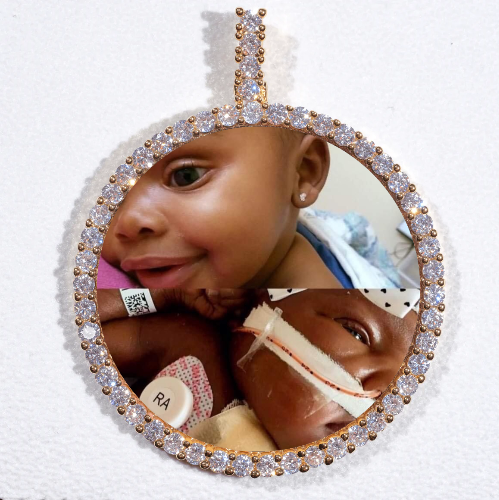 LARGE 3D CIRCLE CUSTOM PICTURE PENDANT