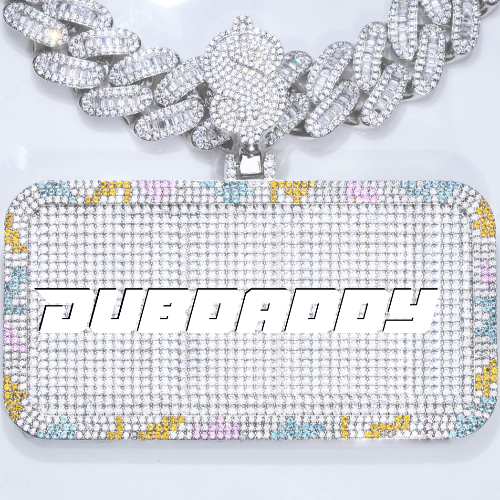 CUSTOM LETTER NECKLACE 3D COLORFUL SQUARE